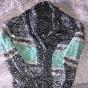 Charlotte Russe Grey and mint cardigan